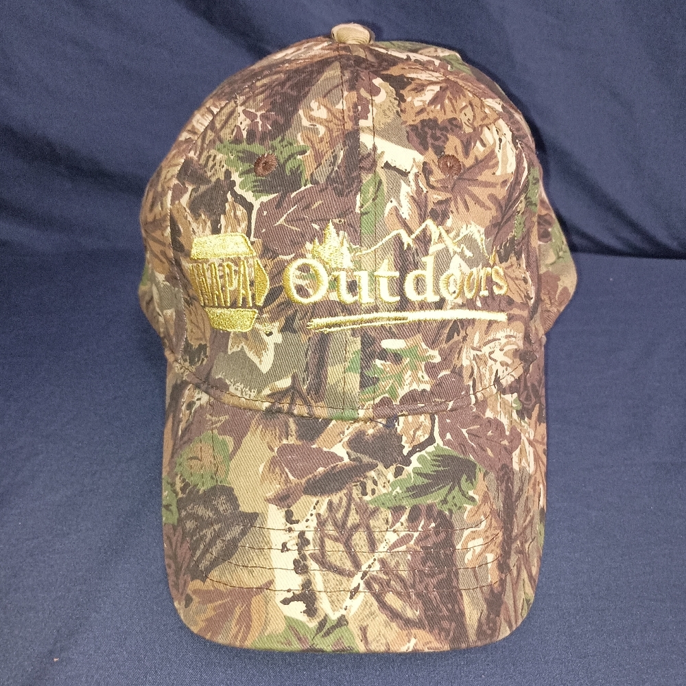 Mens NAPA Outdoors Tools & Equipment Woodland Camo Green Brown Strapback Cap Hat
